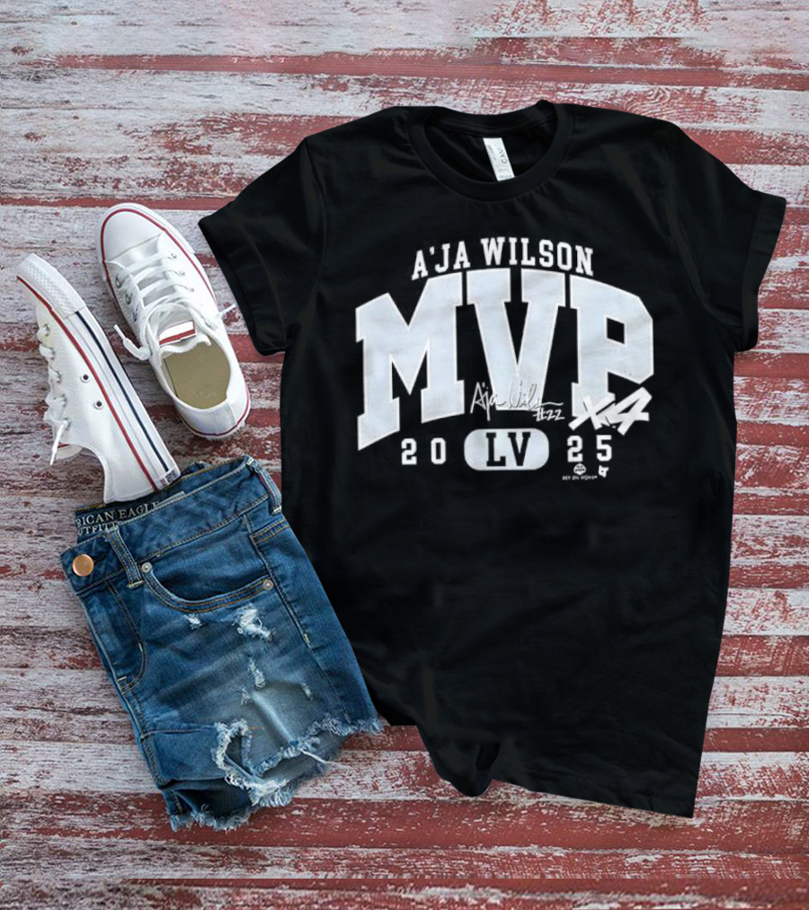 A'ja Wilson MVP 2025 LV Basketball Signature T-Shirt
