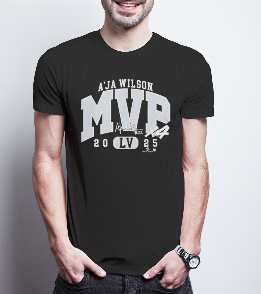 A'ja Wilson MVP 2025 LV Basketball Signature T-Shirt