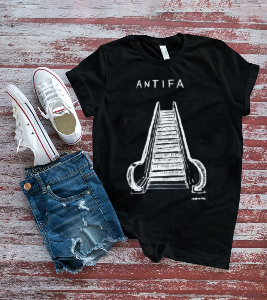 ANTIFA Escalator Stairs With Symbolic Message T-Shirt