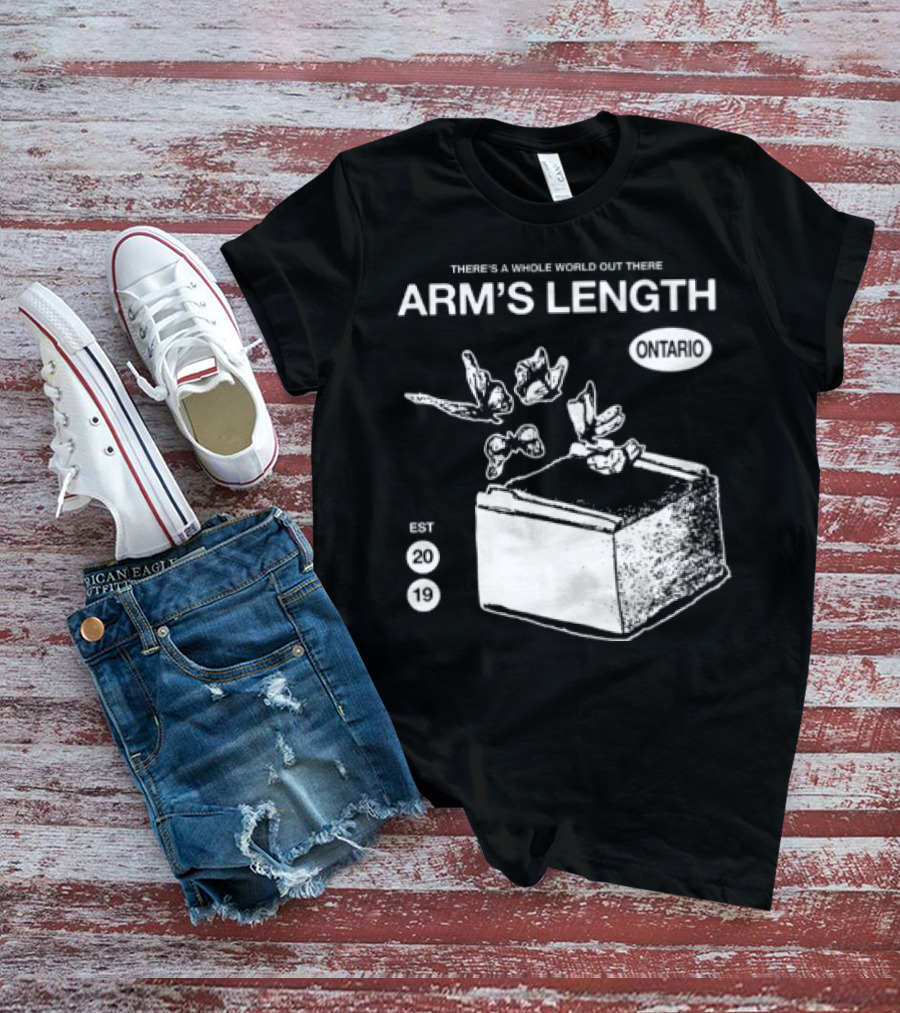 Arm's Length There's A Whole World Out There Butterfly Cube Art Set 1 T-Shirt