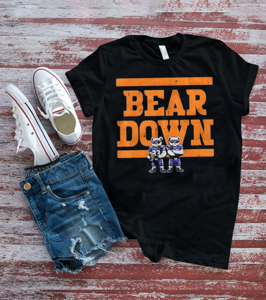 Bear Down Bears Football Blue And Orange Team Spirit T-Shirt