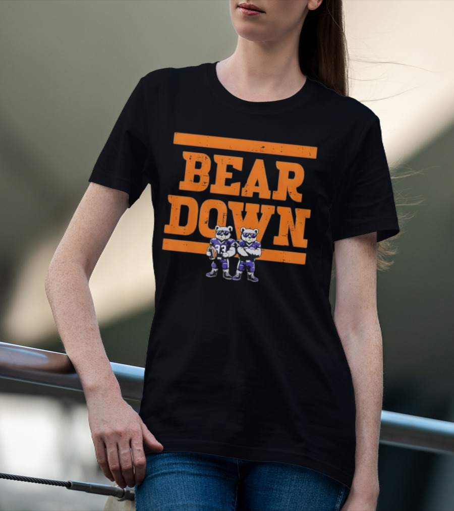 Bear Down Bears Football Blue And Orange Team Spirit T-Shirt