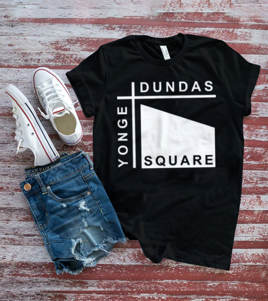 Yonge Dundas Square Toronto Landmark Icon Text T-Shirt