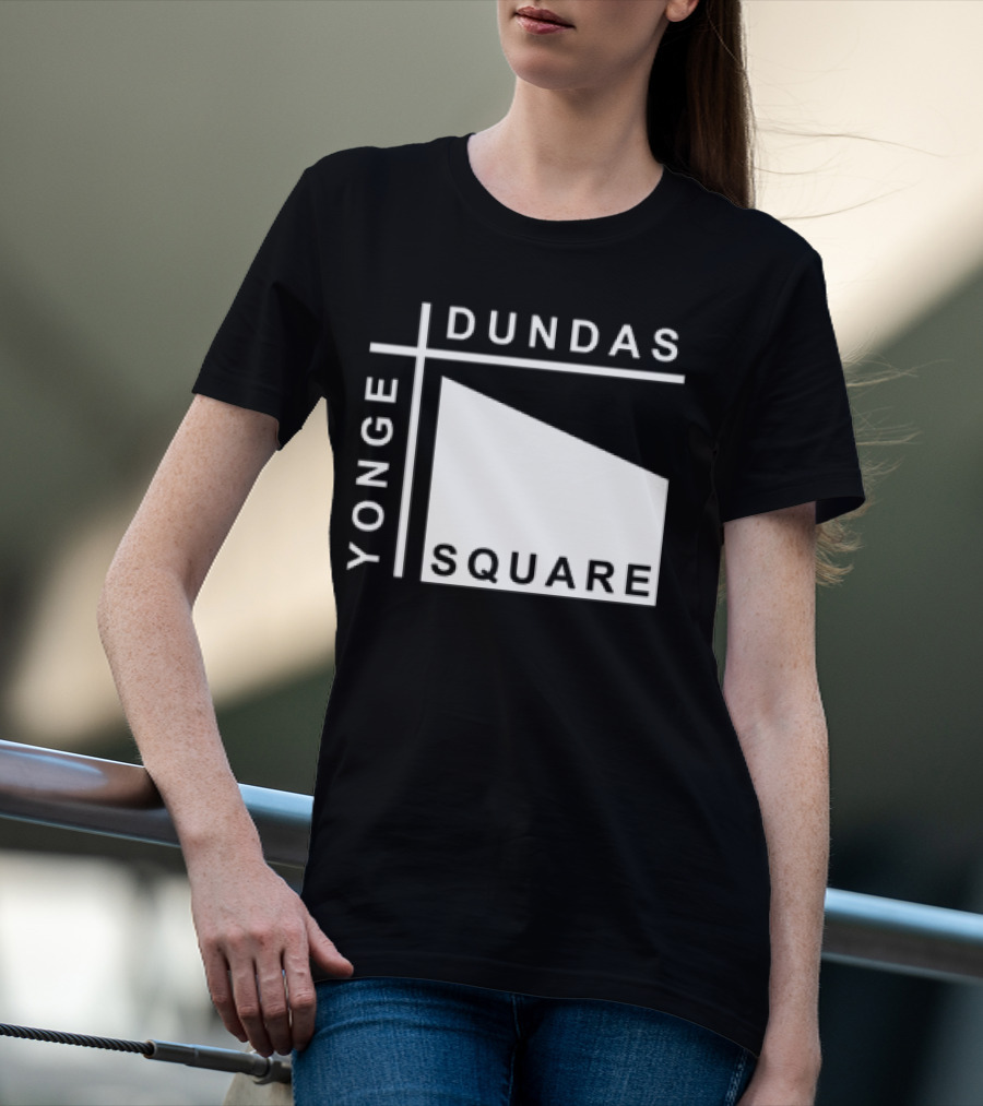 Yonge Dundas Square Toronto Landmark Icon Text T-Shirt