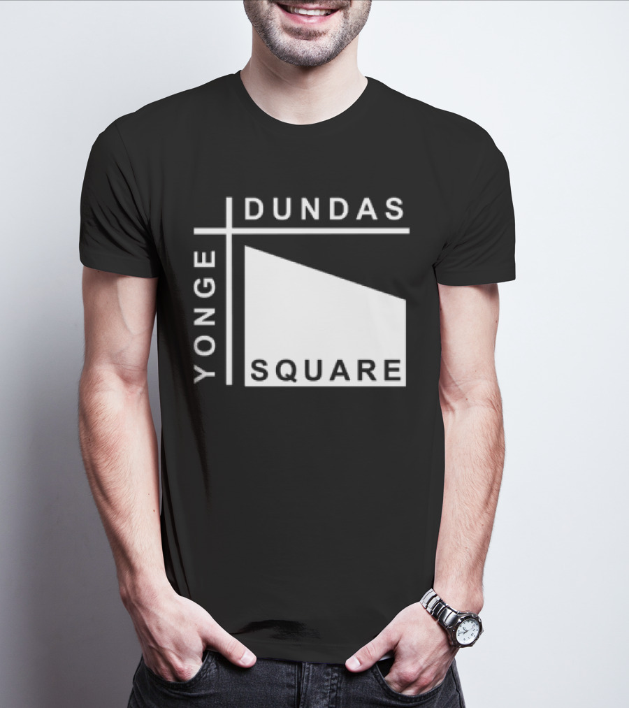Yonge Dundas Square Toronto Landmark Icon Text T-Shirt
