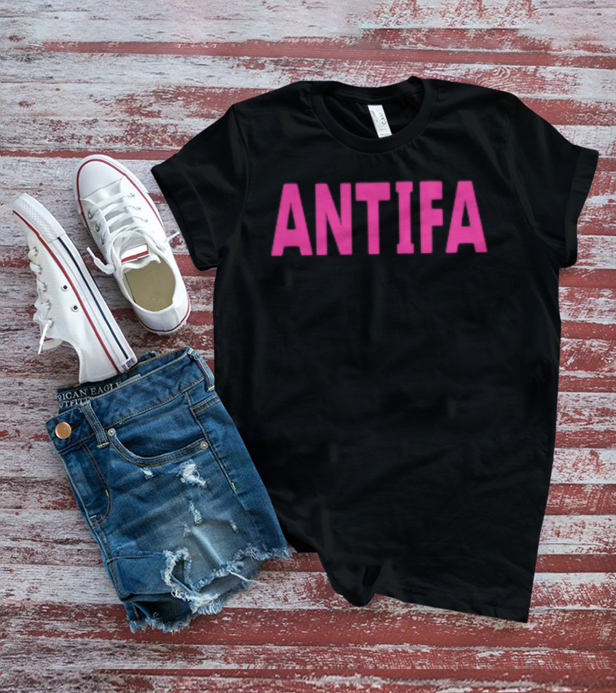 ANTIFA Bold Pink Text Carrie Milburn T-Shirt