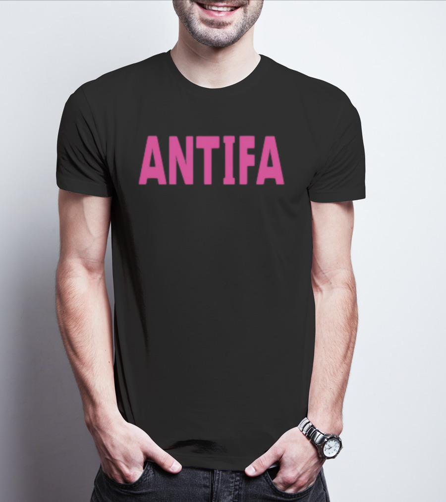 ANTIFA Bold Pink Text Carrie Milburn T-Shirt