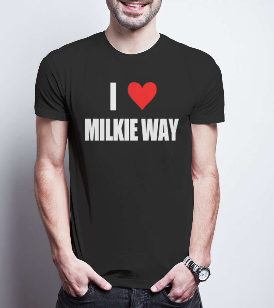 I Love Milkie Way Cute Cow Theme T-Shirt