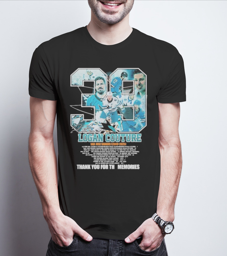 Logan Couture San Jose Sharks 2009 2025 Hockey Memories Thank You T-Shirt