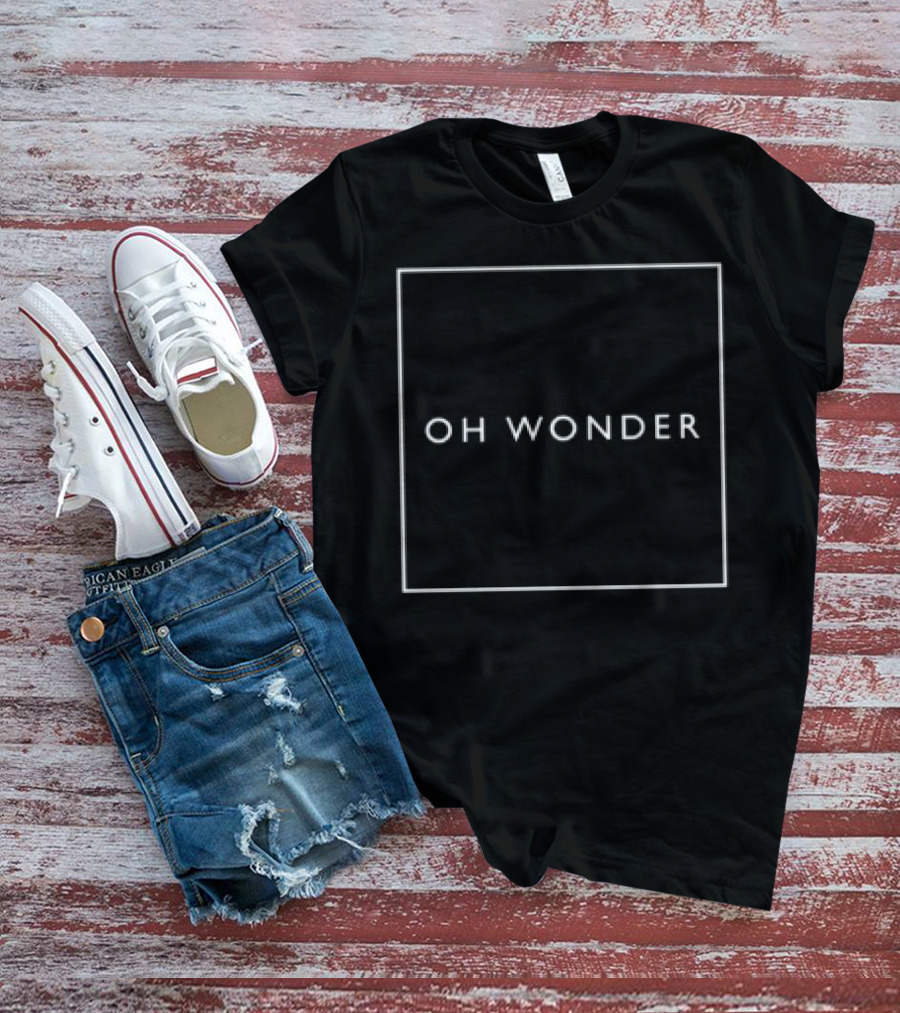 Oh Wonder 10 Years On Minimalist White Text On Black Background T-Shirt