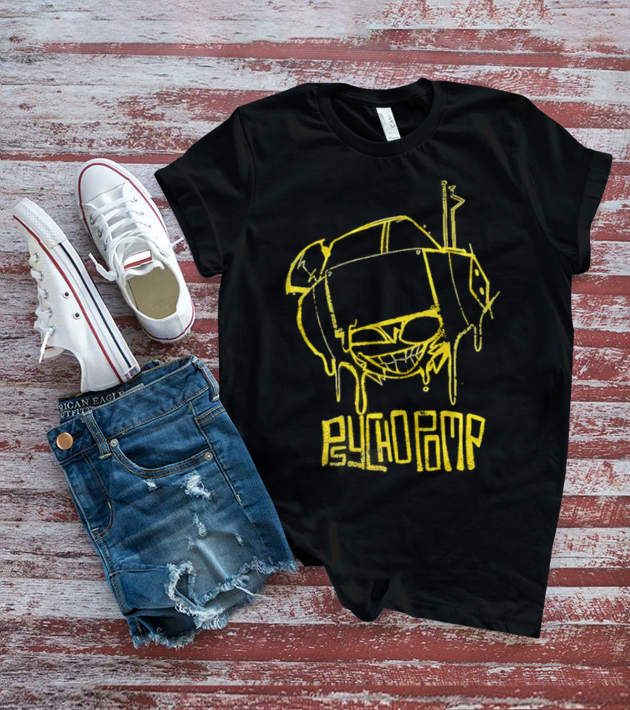 Psychedelic Psychopomp Melting Skeleton Face With Dripping Yellow Outline T-Shirt