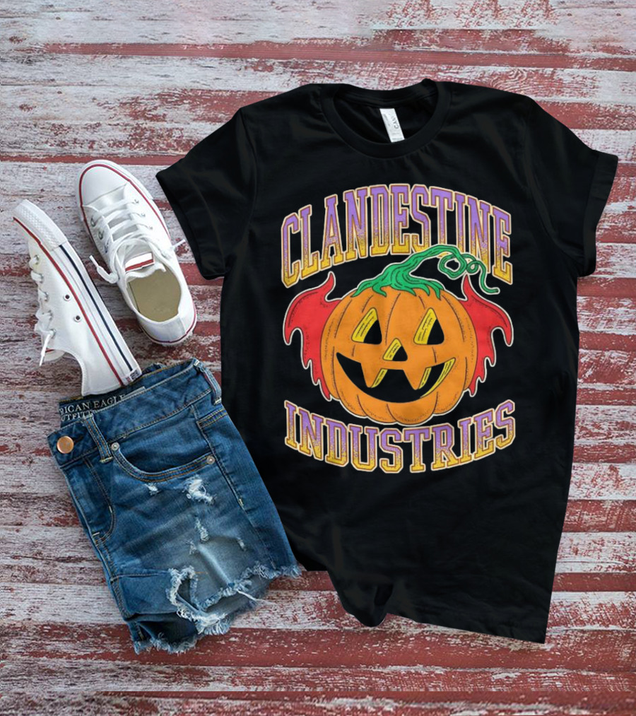 Clandestine Industries Halloween Bat Pumpkin T-Shirt