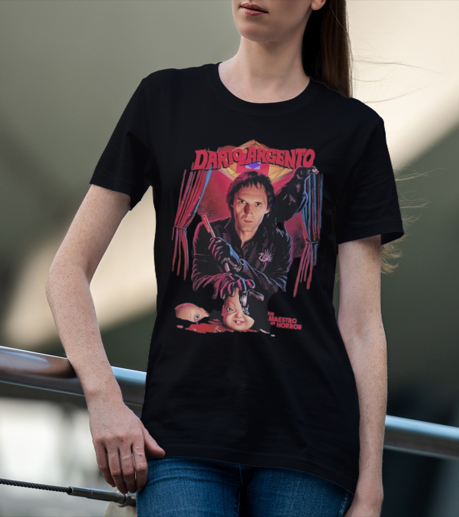 Dario Argento The Maestro Of Horror With Dark Raven And Creepy Doll Head T-Shirt