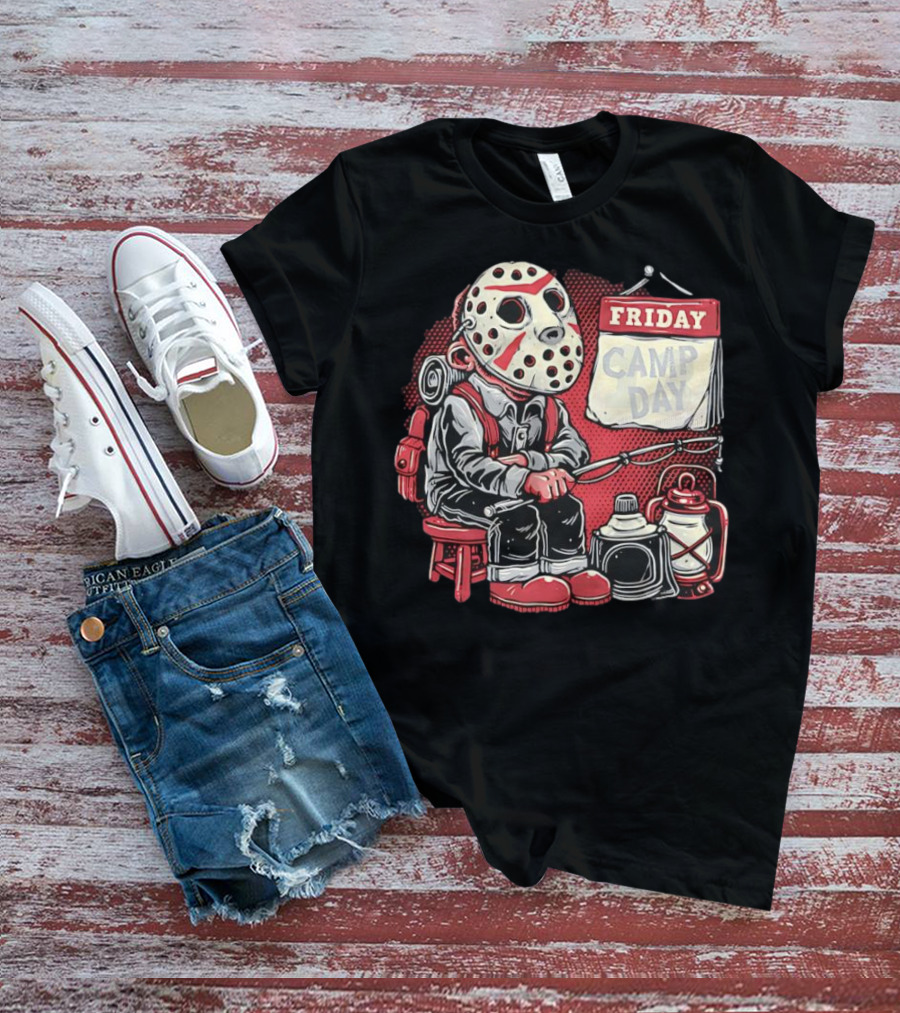 Friday Camp Day Jason Voorhees Camping Theme T-Shirt