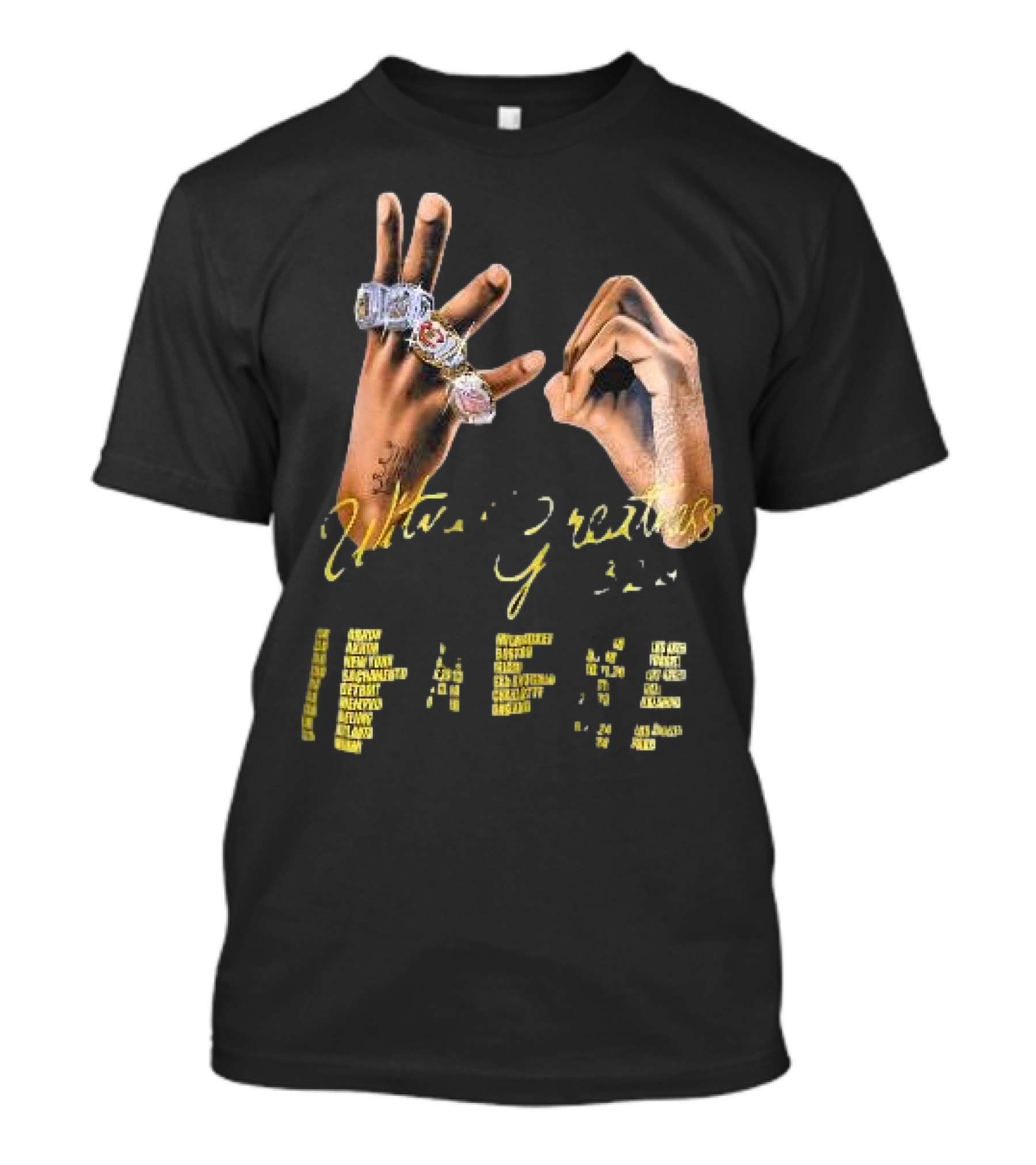 LeBron James Witness Greatness Rings Hands 23 GOAT Championship T-Shirt
