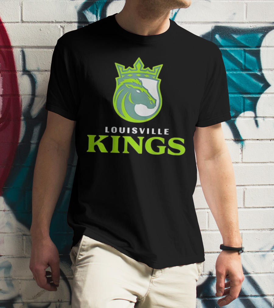 Louisville Kings Horse Emblem With Crown Branding T-Shirt