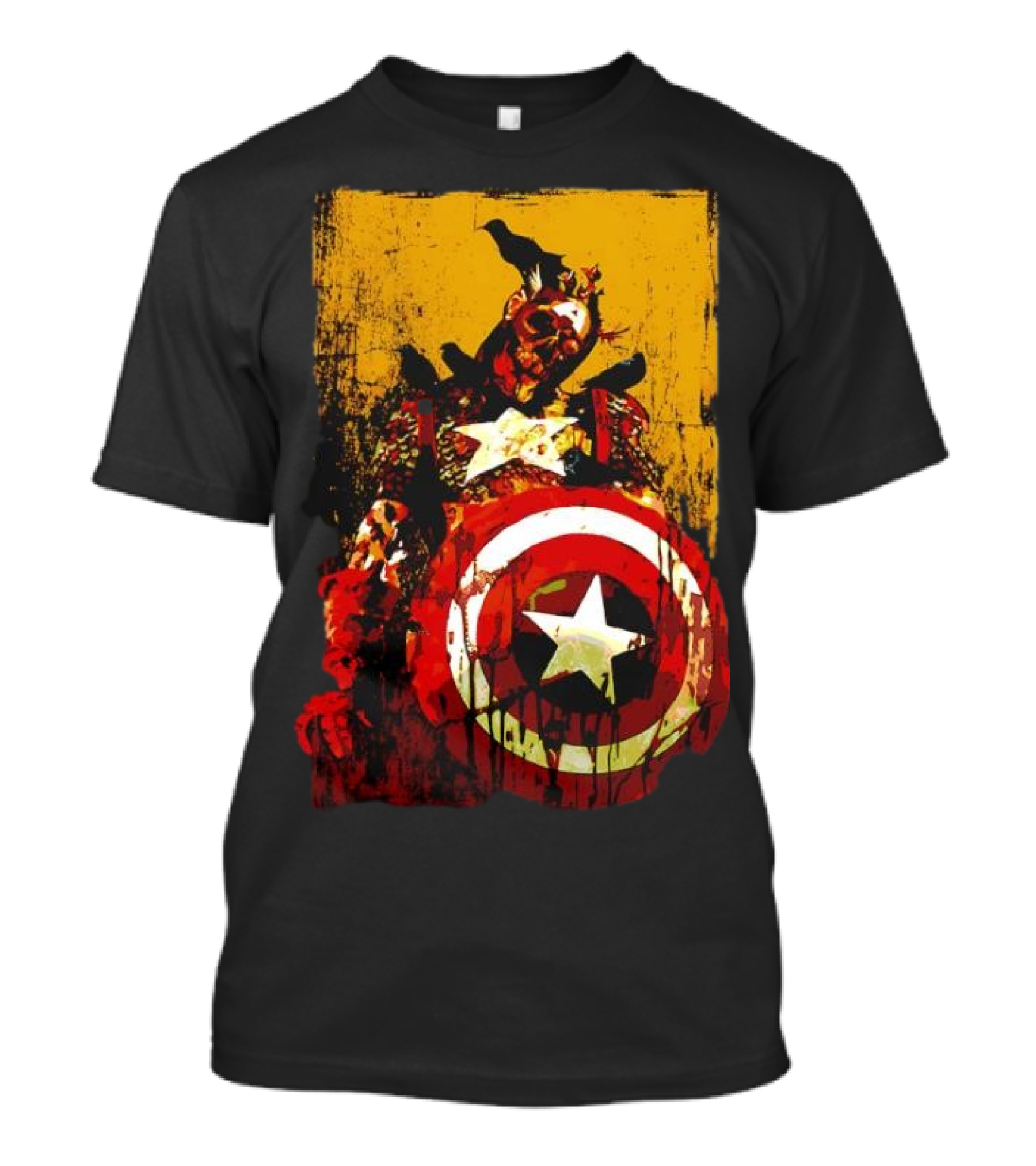 Marvel Zombies Captain America With Crows And Shield T-Shirt