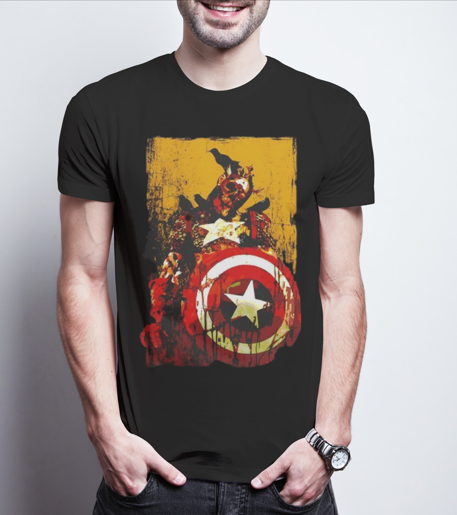 Marvel Zombies Captain America With Crows And Shield T-Shirt