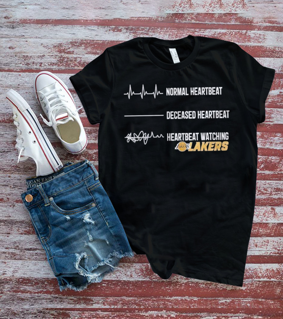 Normal Heartbeat Deceased Heartbeat Ing Lakers T-Shirt