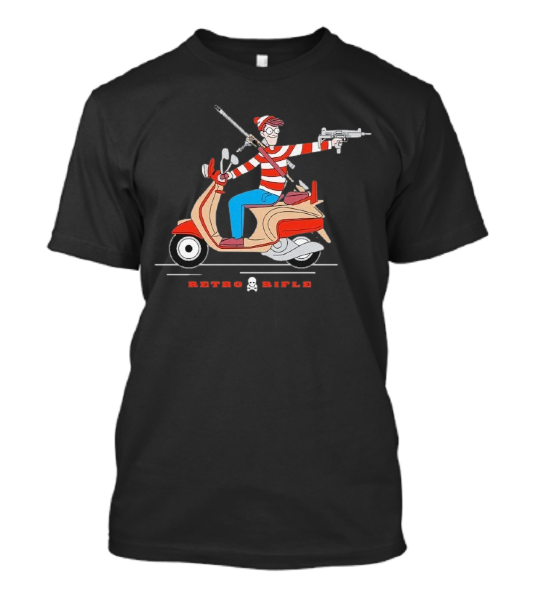 Retro Rifle Waldo Scooter Adventure T-Shirt