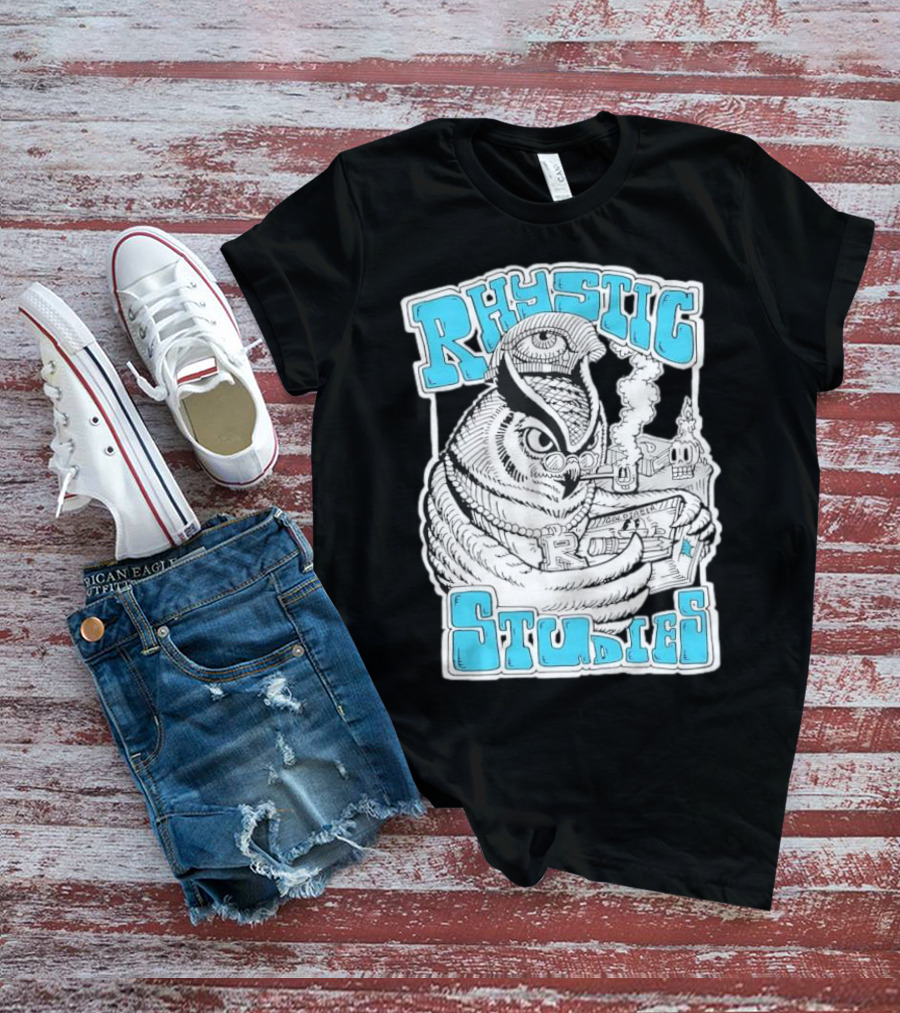 Rhystic Studies Owl Smoking Pipe Reading Book Goldsaber Collaboration T-Shirt