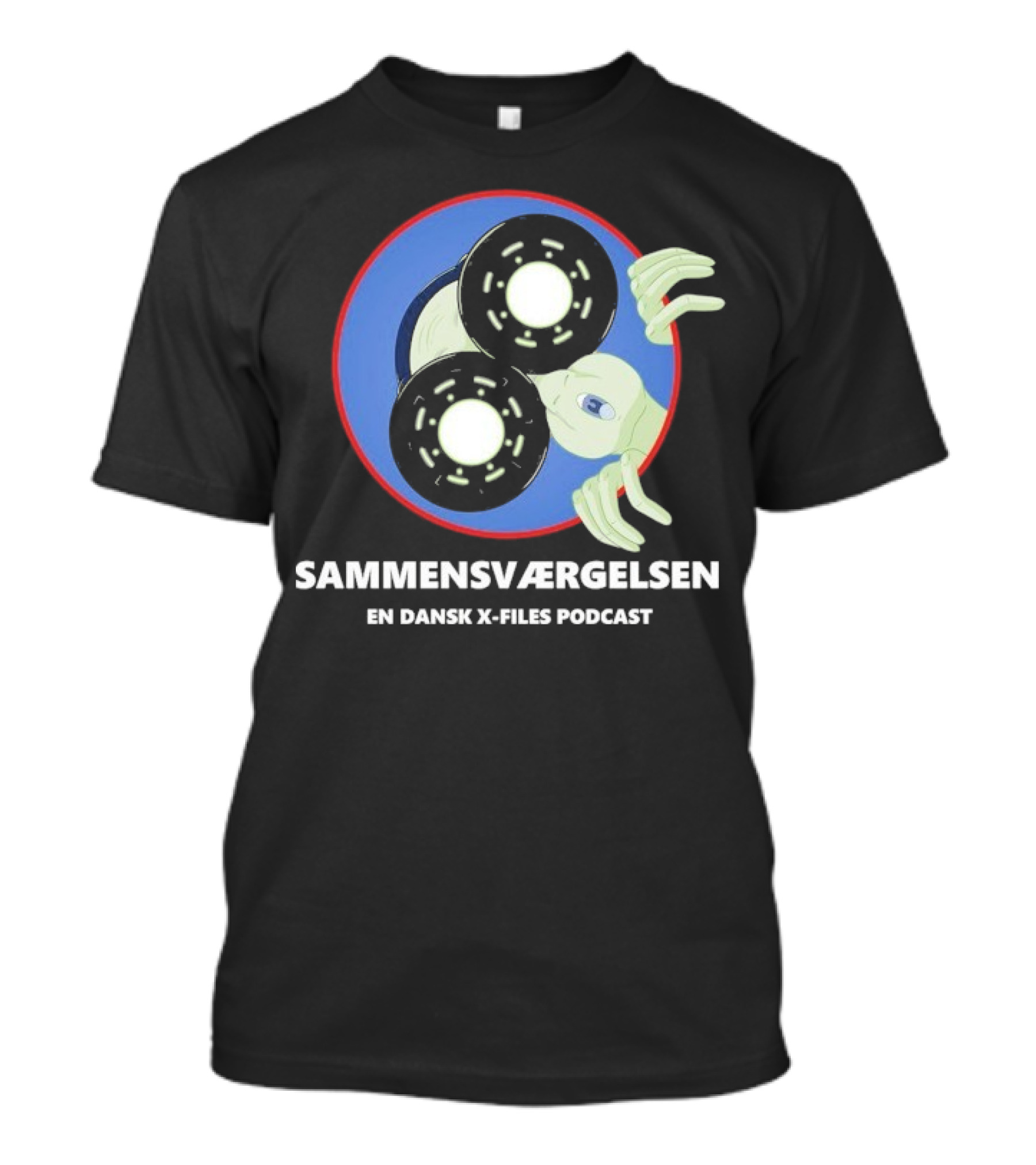 Sammensværgelsen En Dansk X Files Podcast Alien Wheel Design T-Shirt