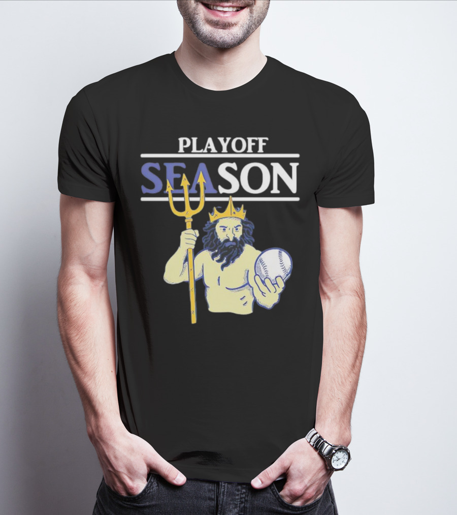 Seattle Mariners Playoff Season Poseidon Baseball Trident T-Shirt