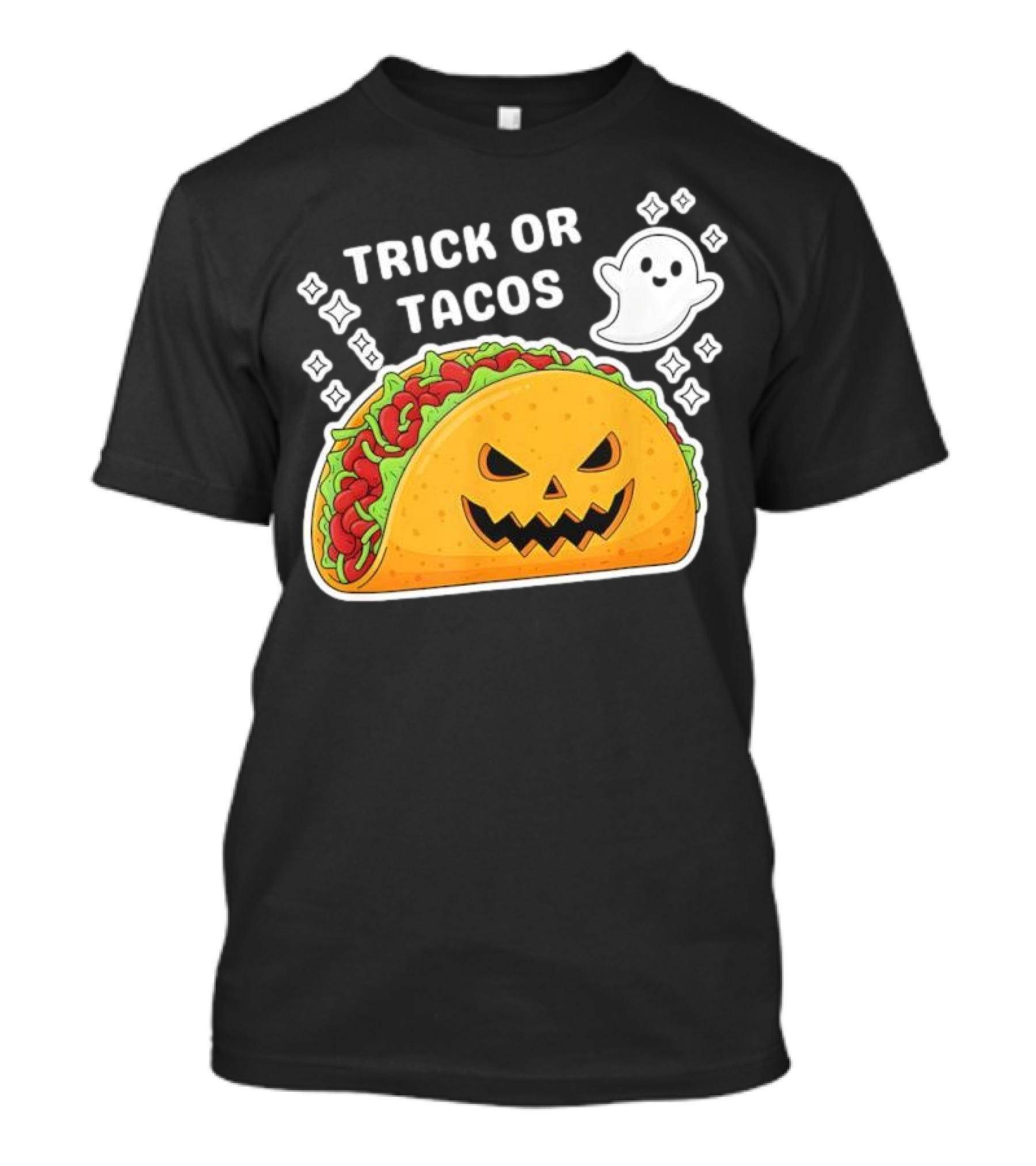 Trick Or Tacos Spooky Jack-o-lantern Halloween Mexican Food T-Shirt