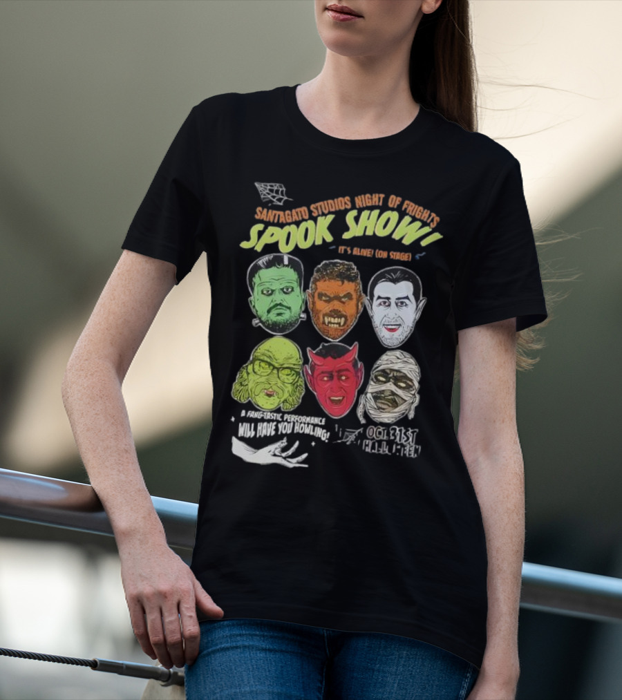 Santagato Studios Night Of Frights Spook Show Monster Mash Live On Stage T-Shirt