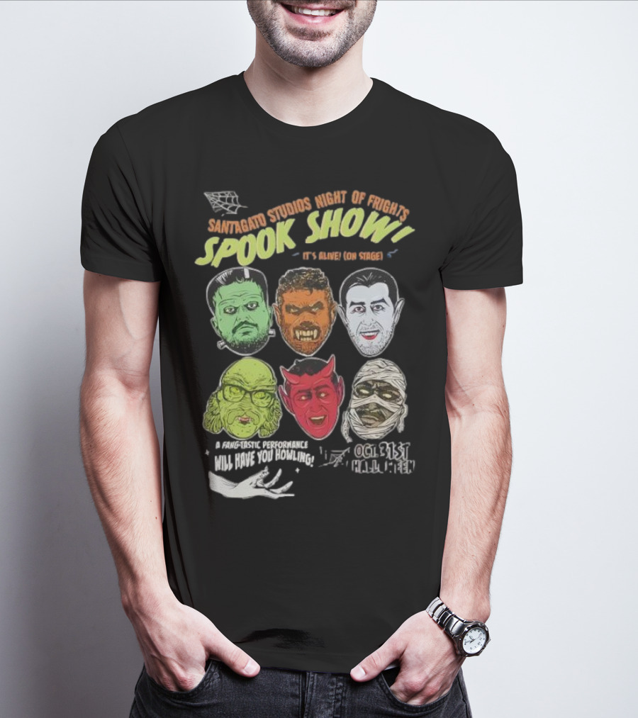 Santagato Studios Night Of Frights Spook Show Monster Mash Live On Stage T-Shirt