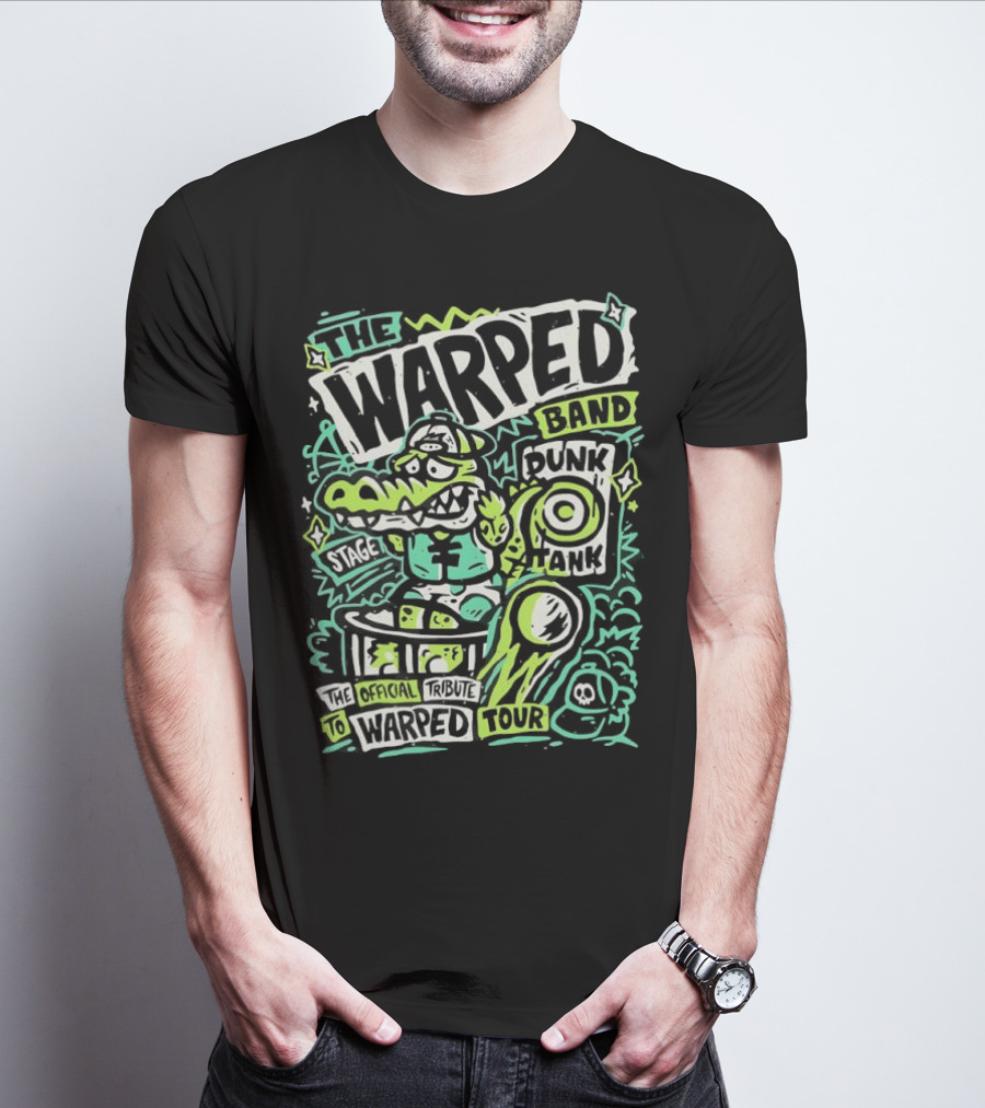 The Warped Band Dunk Tank Warped Tour Crocodile Cartoon T-Shirt