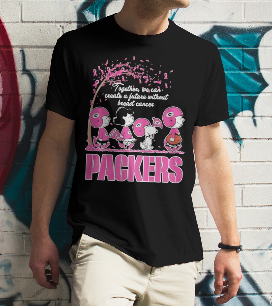 Together We Can Create A Future Without Breast Cancer Packers And Peanuts Collaboration T-Shirt