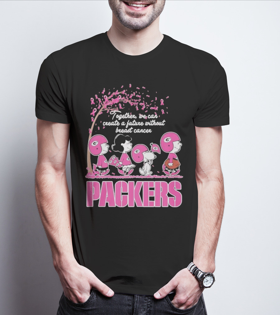 Together We Can Create A Future Without Breast Cancer Packers And Peanuts Collaboration T-Shirt