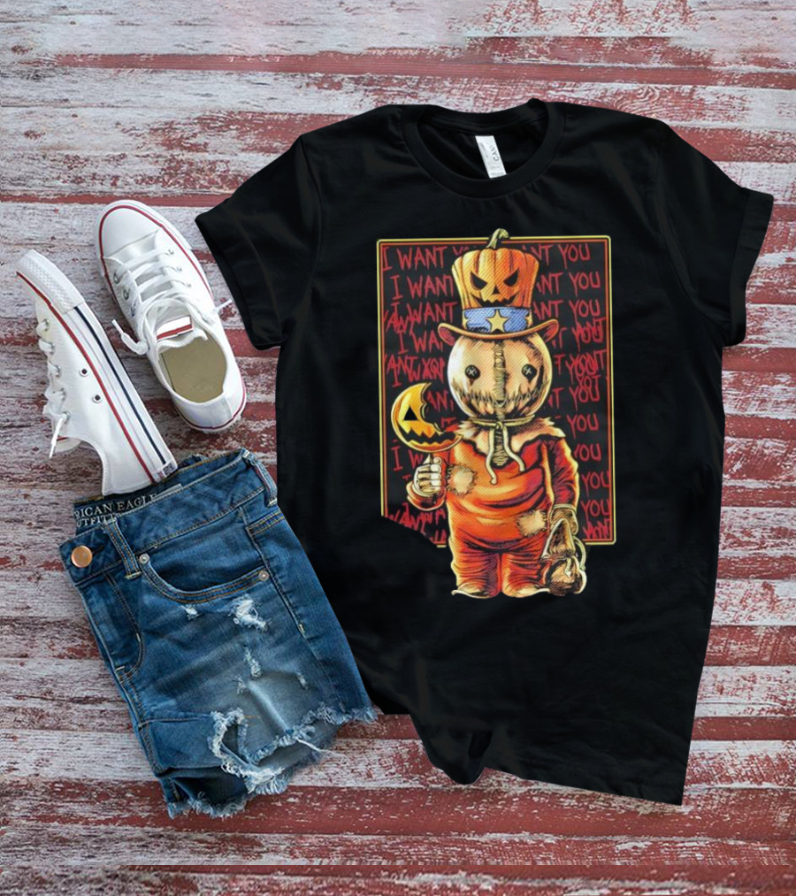Uncle Sammy Trick 'r Treat Halloween Pumpkin Head I Want You T-Shirt