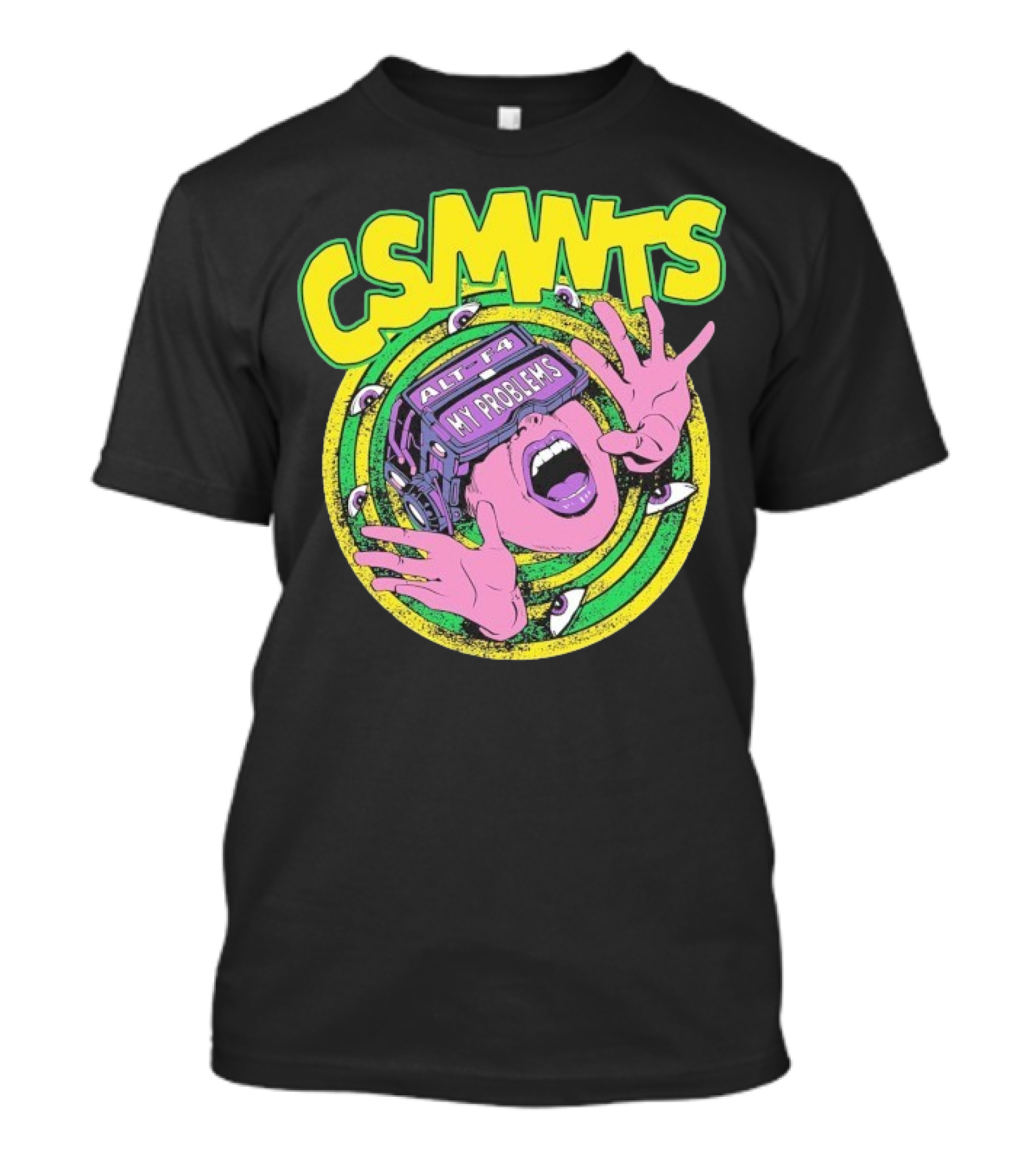 CSMNTS Alt F4 My Problems Trippy Sci-Fi Pop Art T-Shirt
