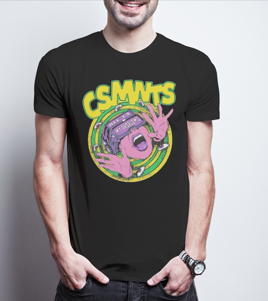 CSMNTS Alt F4 My Problems Trippy Sci-Fi Pop Art T-Shirt