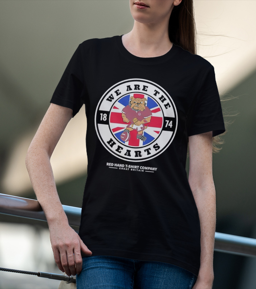 We Are The Hearts 1874 Red Hand Company Great Britain Union Jack Bulldog T-Shirt