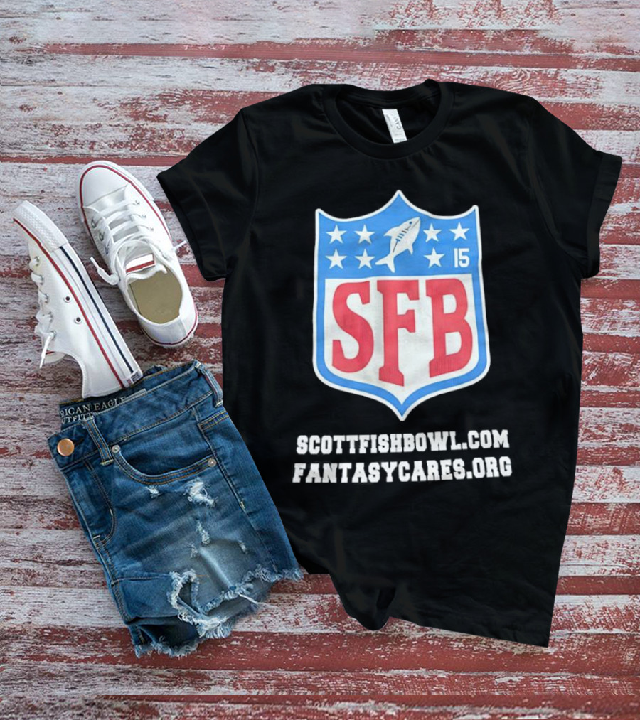 Scott Fish Bowl 15 SFB FantasyCares NFL Shield T-Shirt