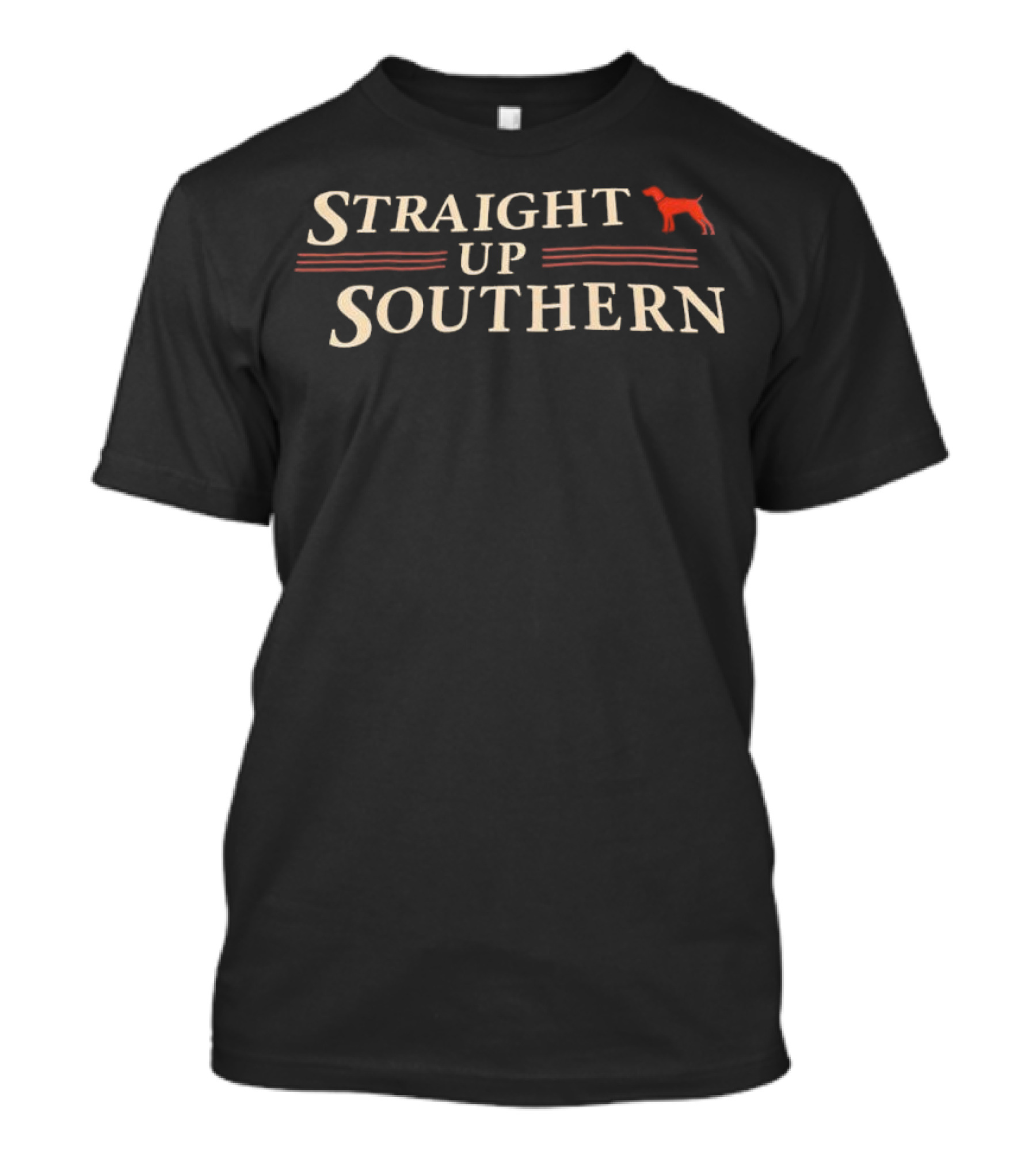 Straight Up Southern Patriotic Dog Red Stripes T-Shirt