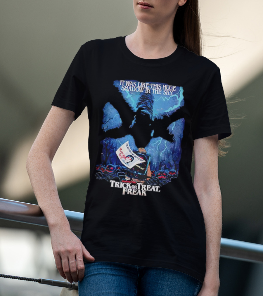 Stranger Things Season 2 Butcher Billy Trick Or Treat Freak Huge Shadow In The Sky T-Shirt