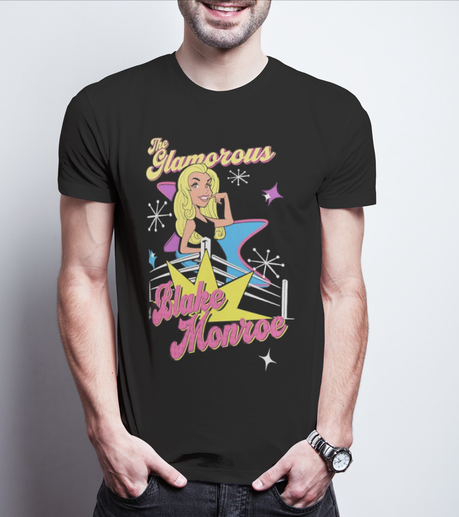 The Glamorous Blake Monroe Retro Wrestling Starburst T-Shirt