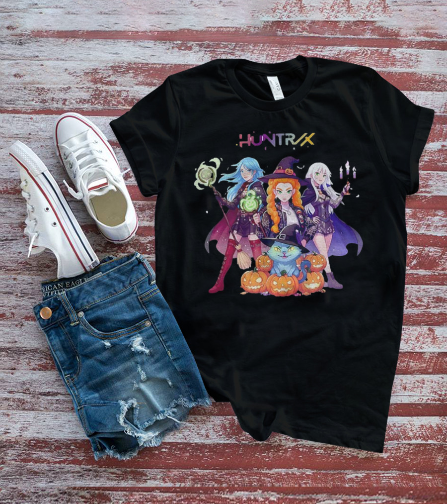 Huntrix Halloween 2025 Pumpkin Kpop Demon Hunter Spooky Witches And Cat T-Shirt