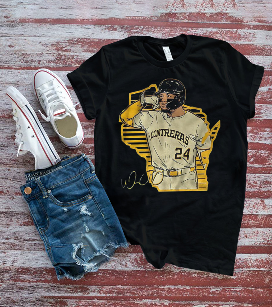William Contreras Milwaukee Brewers Number 24 Call The 'Pen Signature T-Shirt