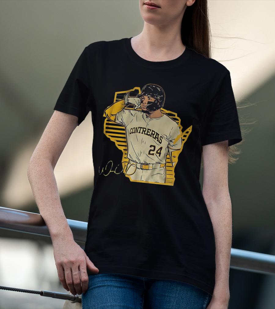 William Contreras Milwaukee Brewers Number 24 Call The 'Pen Signature T-Shirt