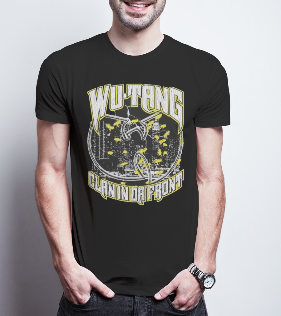 Wu-Tang Clan In Da Front City Skyline Yellow Bats T-Shirt