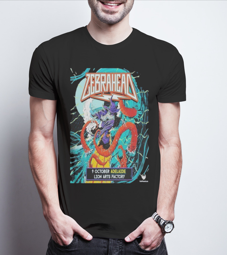 Zebrahead 9 October 2025 Lion Arts Factory Adelaide Vibrant Concert Wave Art T-Shirt