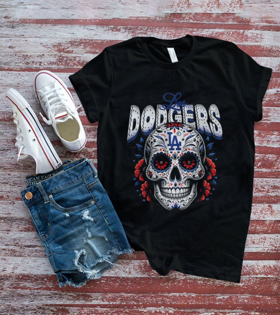 Los Angeles Dodgers Sugar Skull Día De Los Muertos 2025 World Series MLB T-Shirt