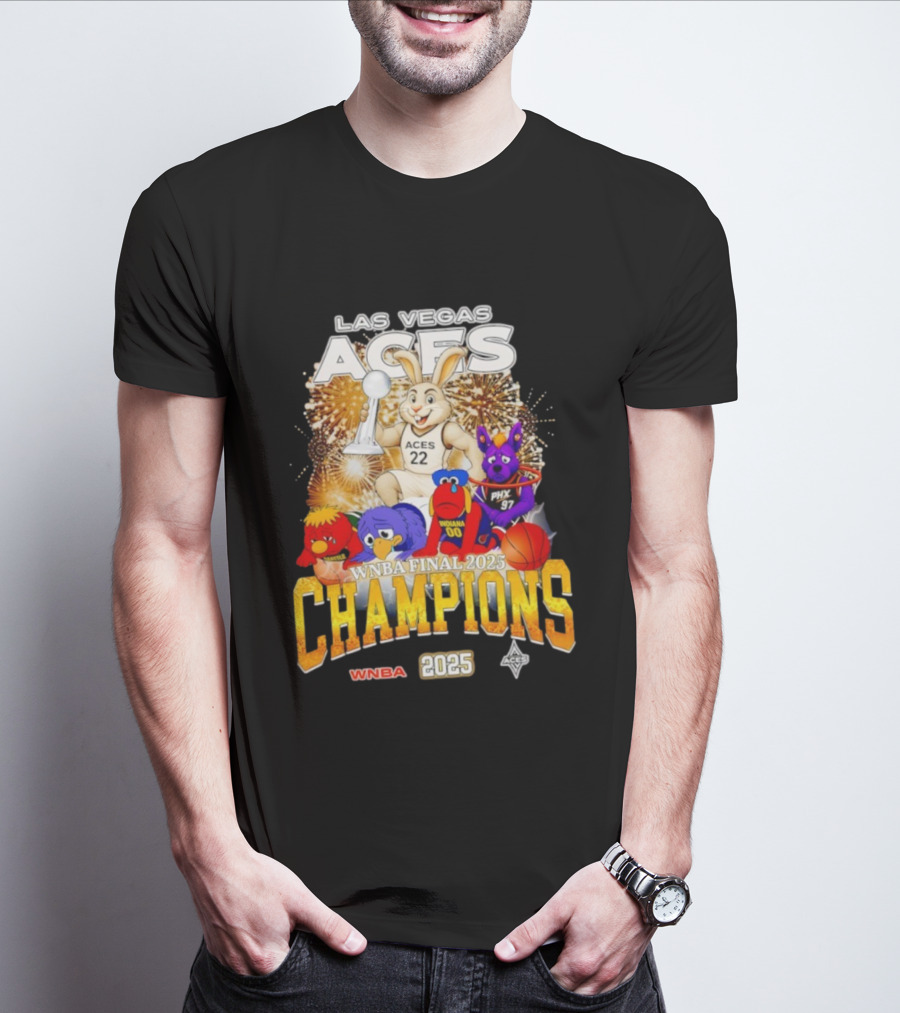 Las Vegas Aces 2025 WNBA Final Champions Phoenix Indiana Seattle Mascot T-Shirt