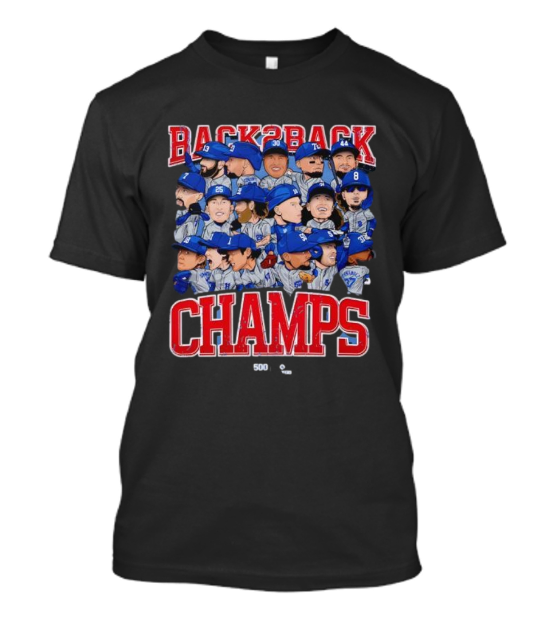 Back2Back Champs Los Angeles Dodgers Players 50th Anniversary T-Shirt