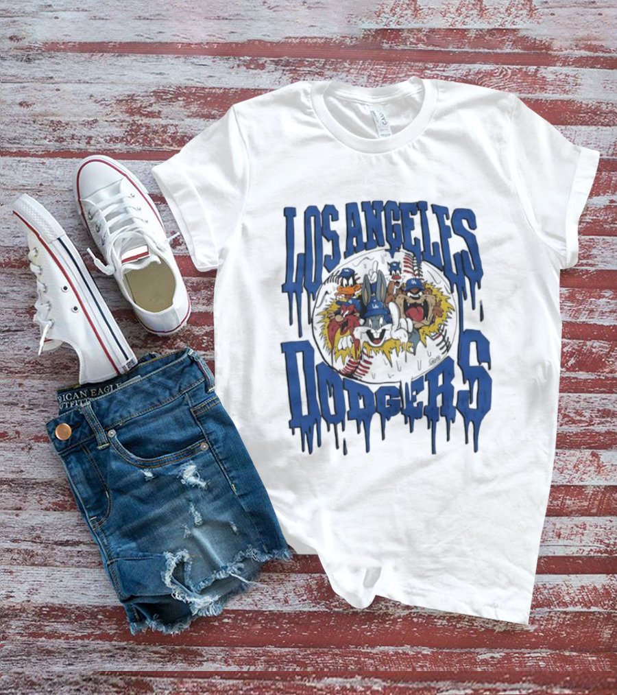 Los Angeles Dodgers Looney Tunes Dripping Vintage Style T-Shirt